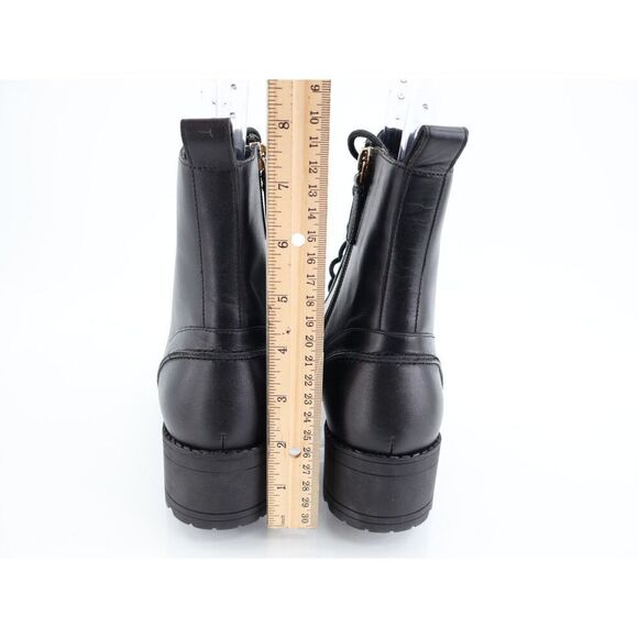 Cole Haan Women's Camea Combat Boot Size 8 B Black Leather Lace Up Block Heel - Picture 6 of 11